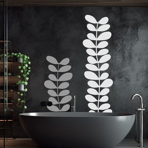 Leaves wall decal,  Mid Century wall decor, Retro wall decal,