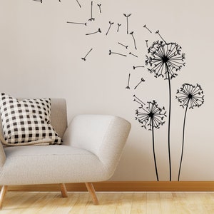 Dandelion wall decal, Living room wall sticker