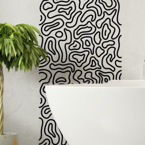 Abstract Wall Decal Etsy