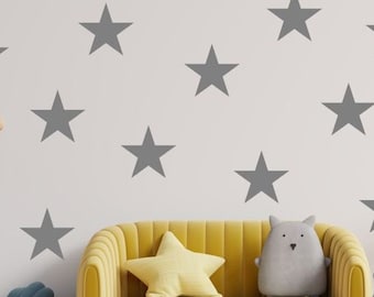 Large stars, Wall Decals, 8 large stars per pack. Wall stickers,  Bedroom decals, Nursery wall sticker, Wall Decal