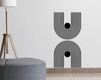 Abstract Geometric Circles Wall Decal: Living Room Decor