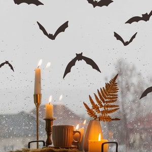 WYPRZEDAŻ WRZEŚNIA! Naklejki na okna z motywem nietoperza na Halloween: wielokrotnego użytku naklejki winylowe (20 sztuk w opakowaniu)