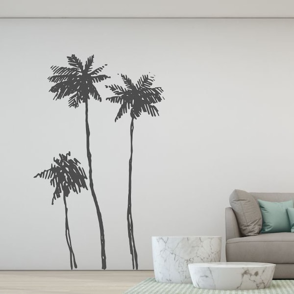 Palm Trees, Wall Decals, Bedroom wall stickers, Office sticker,  Living room decor