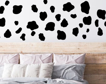 JUNE SALES! Cow Spots Wall Decals: 40 Mixed Vinyl Stickers