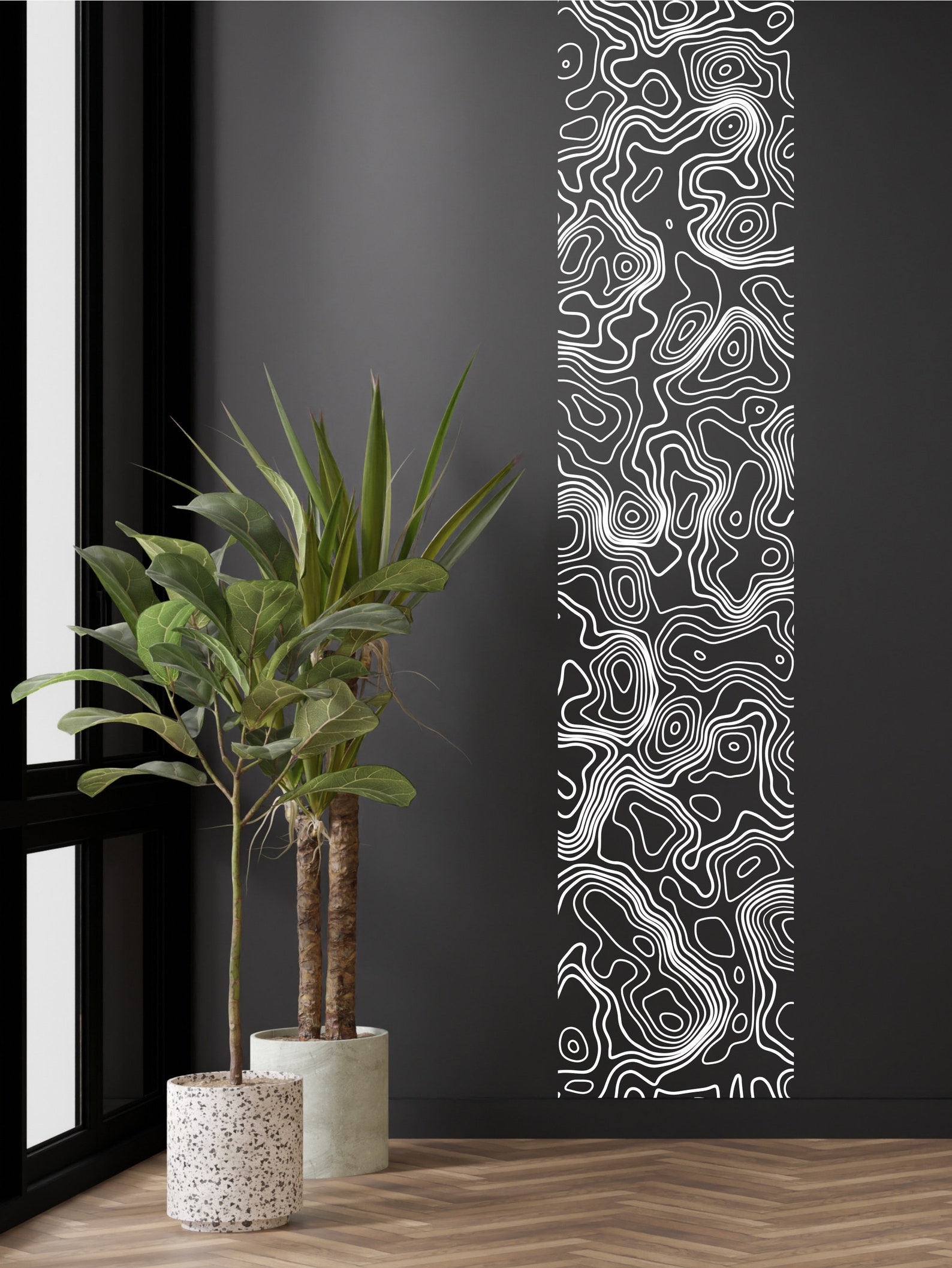 Topography Map Decals SALE! Topography Map Wall Decal: Abstract Contour Line Pattern - Etsy