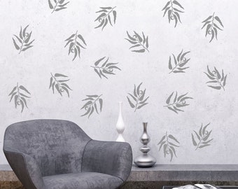 Hand drawn leaves wall decal, 16 leaves /pack, leaves wall decor, Office decor, Living room decor, Home decor, Wall Decal