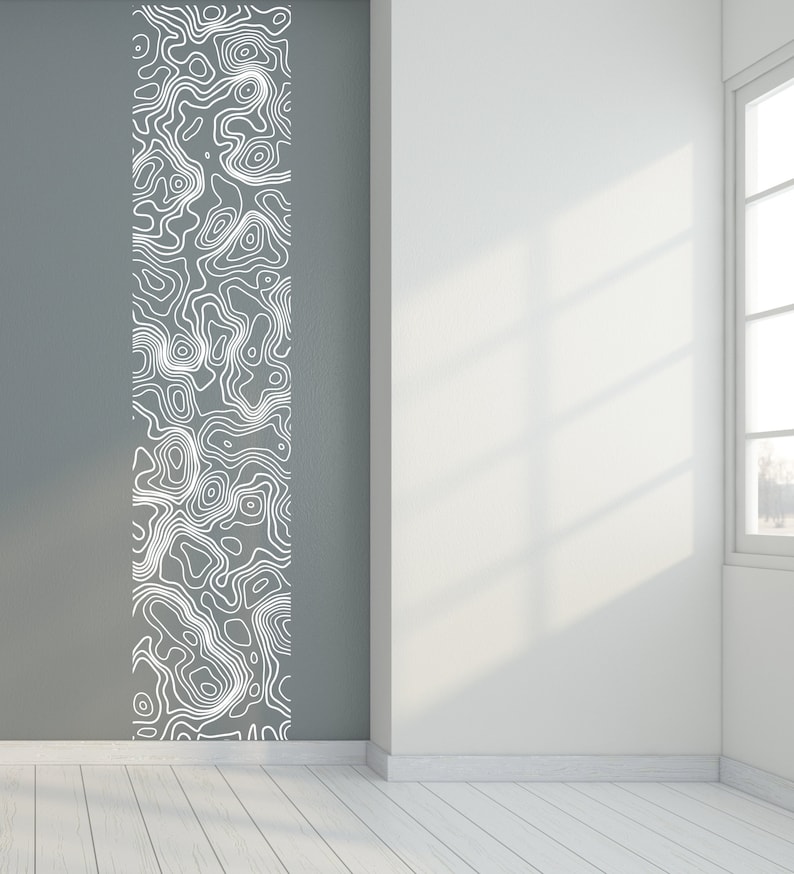 Topography Map Decals SALE! Topography Map Wall Decal: Abstract Contour Line Pattern - Etsy