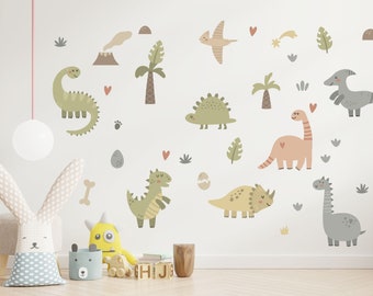 Cute Dinosaurs,  Removable decals, Kids wall decal, Nursery decor, Wall stickers, Kids Wall Decor, 30 stickers / pack Bedroom wall decal