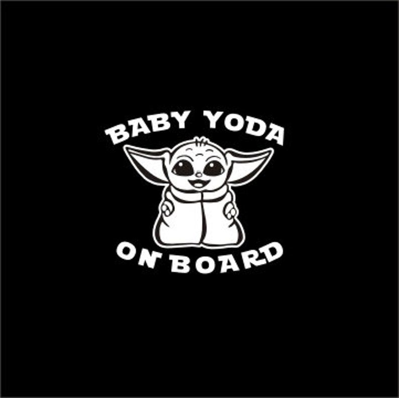 Baby Yoda on board sticker vinyl decal for car child safety Etsy