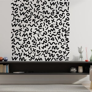 Memphis style wall decals, vintage design