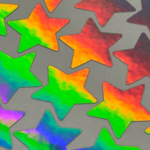 Holographic Stars, Iridescent vinyl, star wall sticker, Star Sticker