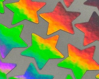 SEPTEMBER SALE! Iridescent Holographic Star Wall Stickers: Peel & Stick Decals