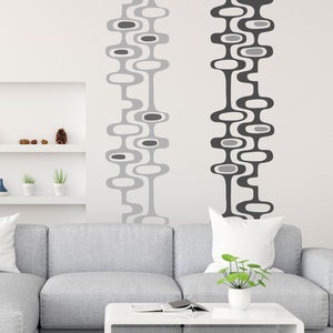 Abstract patterns, Retro decal, Vintage wall decal, Mid century wall decal, Living room decor, Office decor,