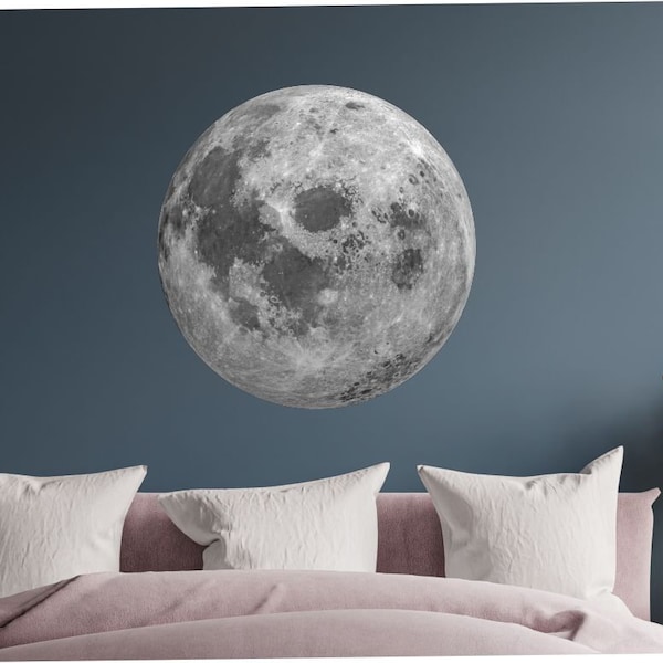 APRIL SALE! Full Moon Wall Decal: Peel and Stick Vinyl Print
