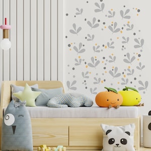 Hand drawn leaves, Nursery wall decal, 24 leaves /pack, leaves wall decor, Living room decor, Home decor, Wall Decal