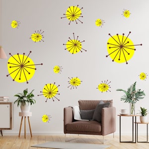 Mid Century Starburst wall decal, Peel and Stick Wall decals, Home decor