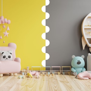 Scallop wall decals, Nursery decals, Kids playroom decor,