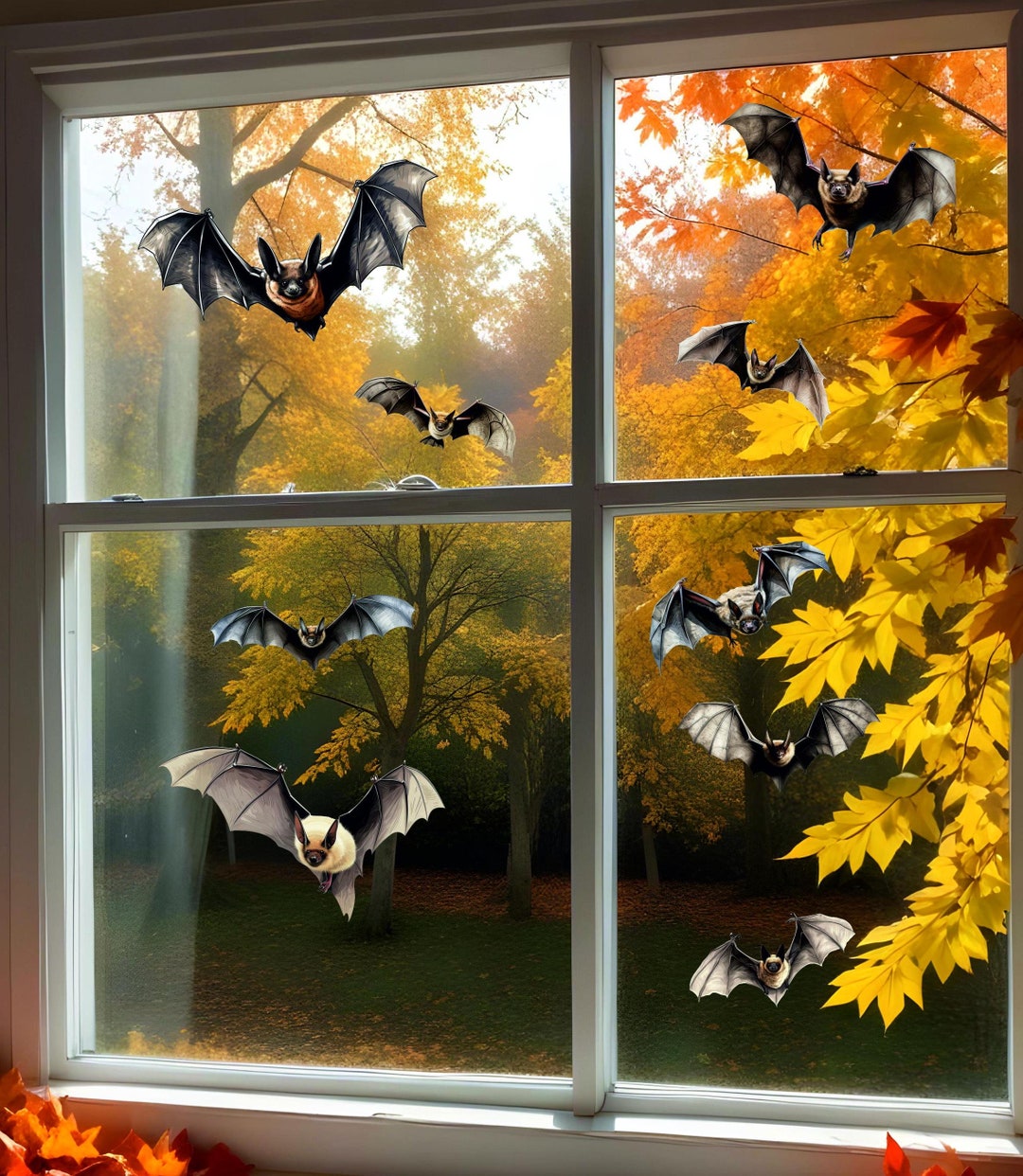 Halloween Bats Window Stickers, X10 Bats/pack, Halloween Party, Easy ...