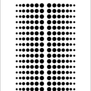 May include: A black and white graphic with the letter "A" and the text "3.2mm - 7.5mm" in red. Below, a series of black circles of varying sizes are arranged in columns, ranging from 3.2mm to 7.5mm in diameter.