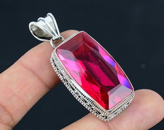 Pink Topaz Pendant: 925 Sterling Silver Gemstone Jewelry