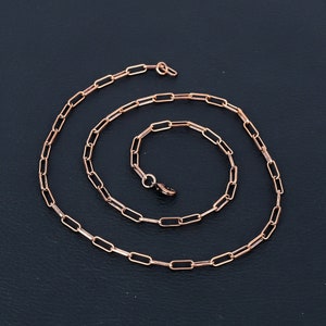 Halsband i ren koppar med länkkedja och hummerlås