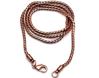 Copper Snake Chain Oxidized Copper Chain Necklace Pure Copper Chain Solid jewelry Chain Handmade Copper Chain Jewelry Gift For Her Mom
