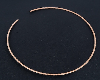 Pure Copper Wire Choker Necklace: Adjustable Collar