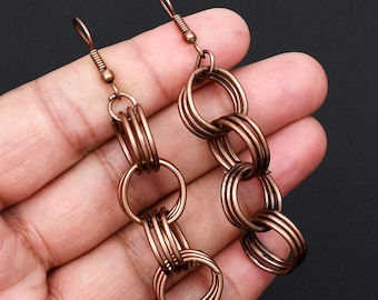 Twisted Copper French Wire Drop Earrings Jewelry For Women & Girls
