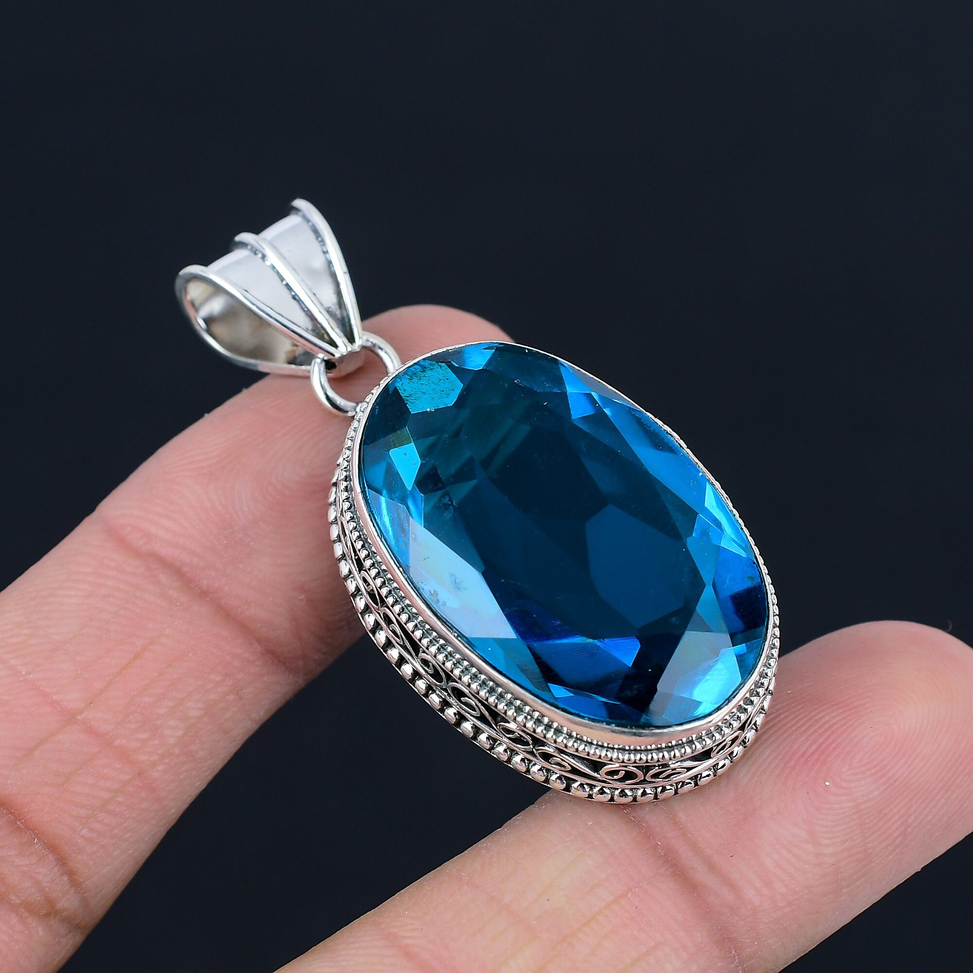 Collana Con Pietre Preziose In Argento Sterling 925 Con Ciondolo - Foto 14