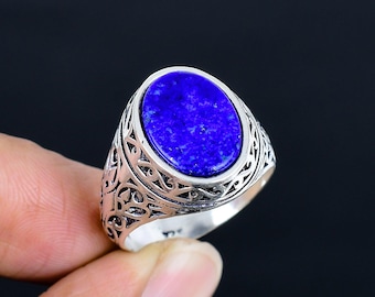 Anello in argento sterling 925 fatto a mano con avventurina arancione