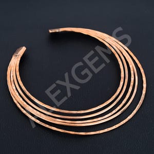 Pure Copper 5-Strand Choker: Ethnic Wire Necklace