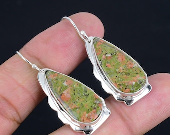 Pear Shape Gemstone Earrings: 925 Sterling Silver Dangle French Wire Jewelry