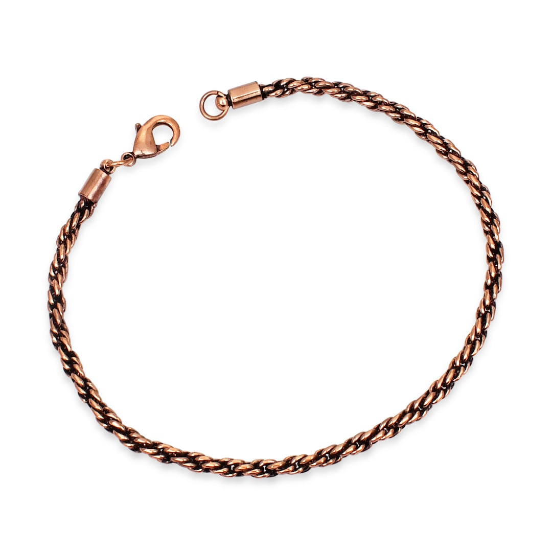 Oxidized Copper Rope Chain Anklet or Bracelet: Solid Copper Jewelry for ...