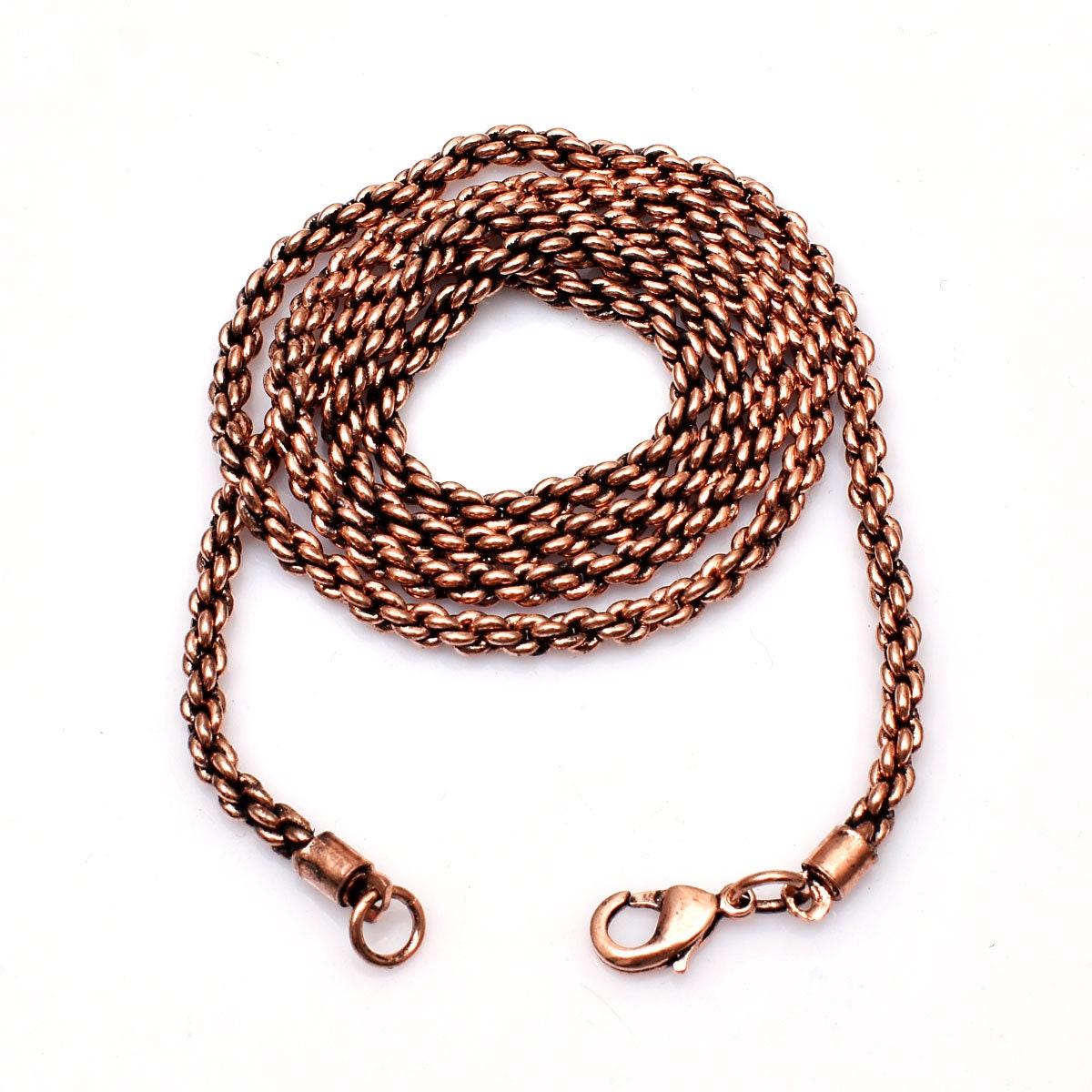 Copper Chain Necklace Pure Copper Chain Handmade Jewelry Chain for Pendant Pure Copper Jewelry Gift for Men Lobster Claw Chain Stylish Chain