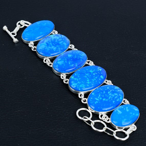Bracciale gioiello in argento sterling 925 con pietra di fuoco e