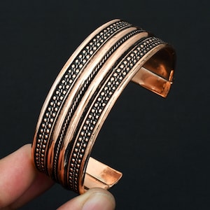 Adjustable Pure Copper Wrist Bangle: Solid Copper Cuff