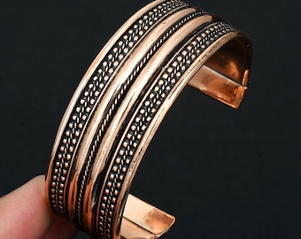 Verstelbare puur koperen armband: massief koperen manchet