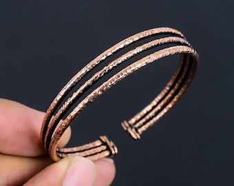 Pure Copper Wire Wrist Bangle | Ethnic Bangle | Adjustable Copper Bangle | Copper Wire Round Bangle | Copper Wire Bangle Jewelry For Her/him