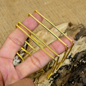 18k Gold Plated Brass Hoop Earrings: Square Elegant Design