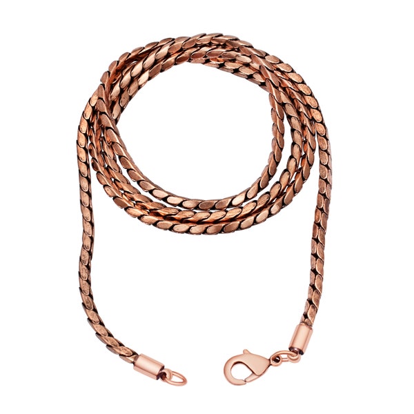 Rein Kupfer Box Kettenhalskette: Umweltfreundlicher Schmuck, 3 mm dick
