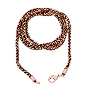 Oxidized Copper Wheat Chain Necklace - Viking Style Jewelry (3mm)