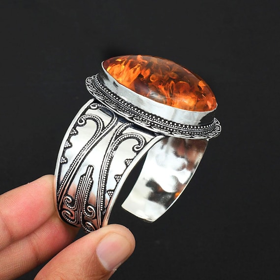 Bracelet Argent 925 et Pierre Ambre naturelle Baltique Miel Jaune Orange Rondelles - Canada