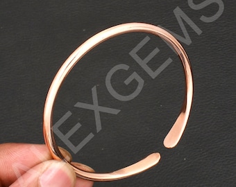 Adjustable Pure Copper Bangle: Ethnic Wire Jewelry Gift