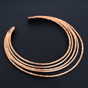 Pure Copper 5-Strand Choker: Ethnic Wire Necklace