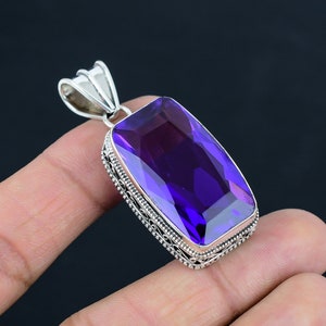 Pingente de Ametista: Joia de Prata Esterlina 925 com Pedras Preciosas