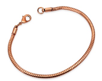 Pure Copper Snake Chain Bracelet, 100 % Oxidized Copper Chain Bracelet, Solid Jewelry, Copper Jewelry, Copper Bracelet Gift for Eco Friendly