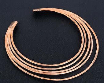 Pure Copper 5-Strand Ethnic Wire Choker Necklace Jewelry For Women & Girls