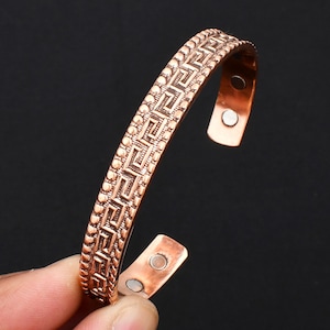 Pure Copper Wrist Bangle | Solid Copper | Copper Bangle Jewelry | Adjustable Bangle | Copper Bangle Gift for Unisex | Valentine&#39;s Day Gift