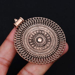 Textured Copper Pendant: Round Copper Jewelry