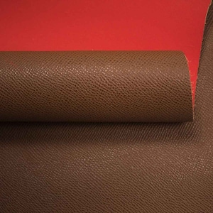 Genuine Leather 7.75&quot;x12&quot; Cognac/Red Double-face High Quality Cowhide Leather - 1.7-1.9MM